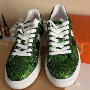 John Richmond Green Glitter Sneakers